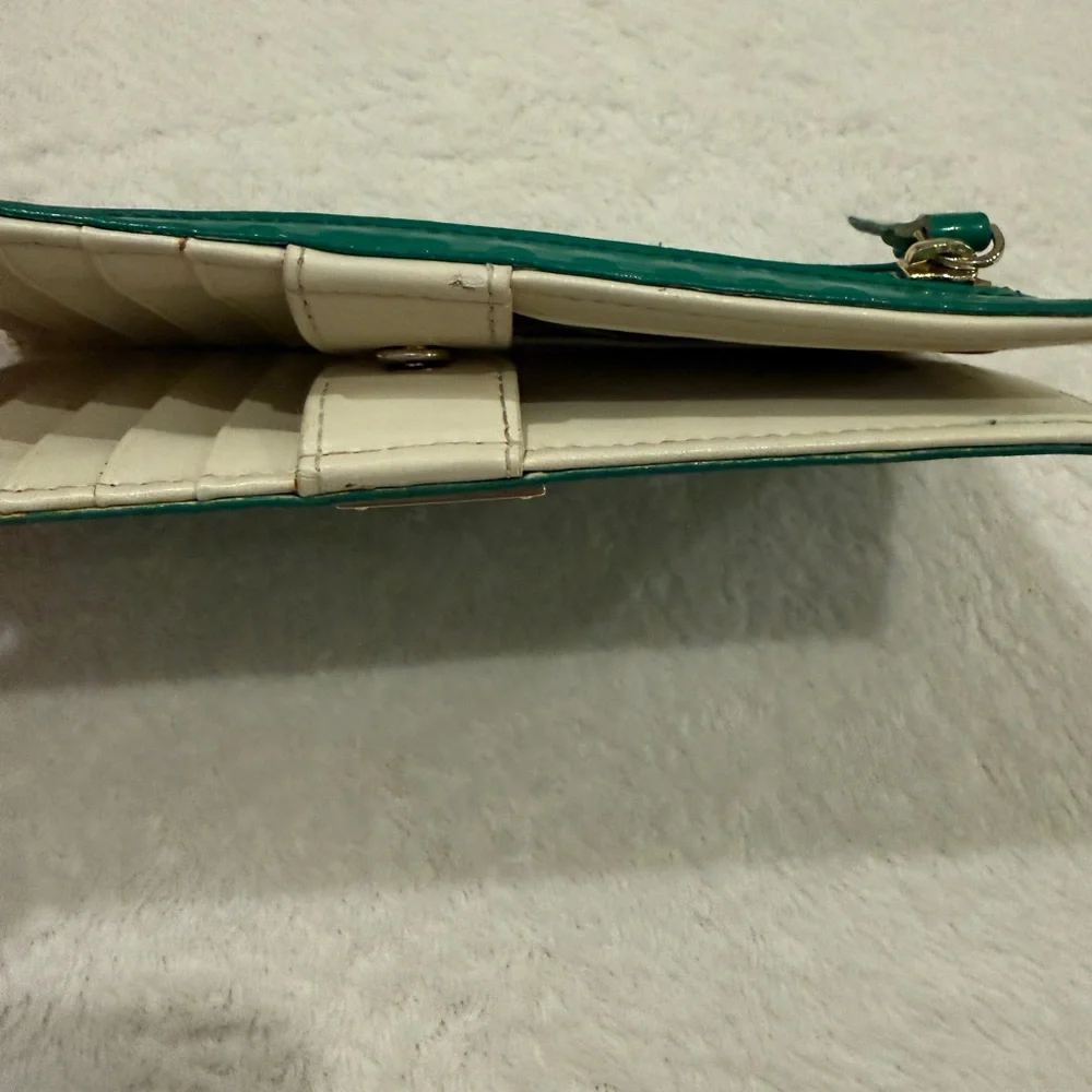 Kate Spade New York Leather Wallet Women’s Zip Around Card Holder Emerald Green - Picture 5 of 14